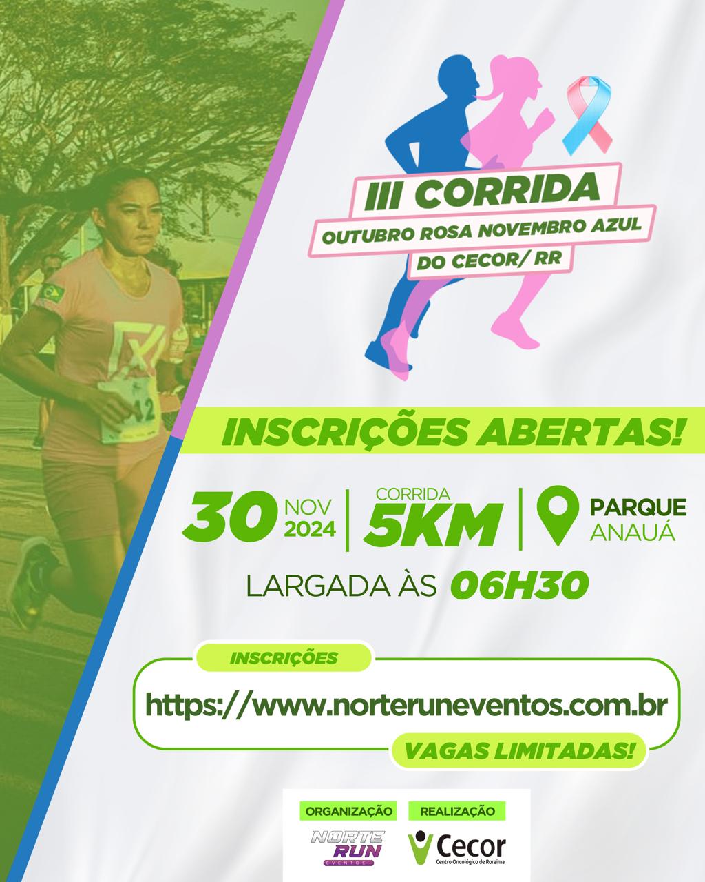 Corrida OUTUBRO ROSA NOVEMBRO AZUL 2024 3ª Edição